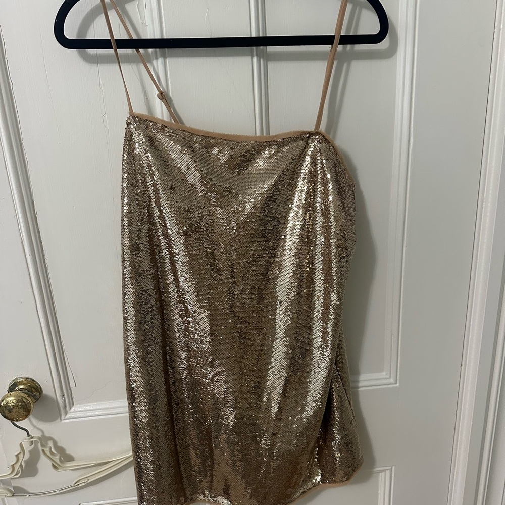 Free People Time to Shine Dress in Gold